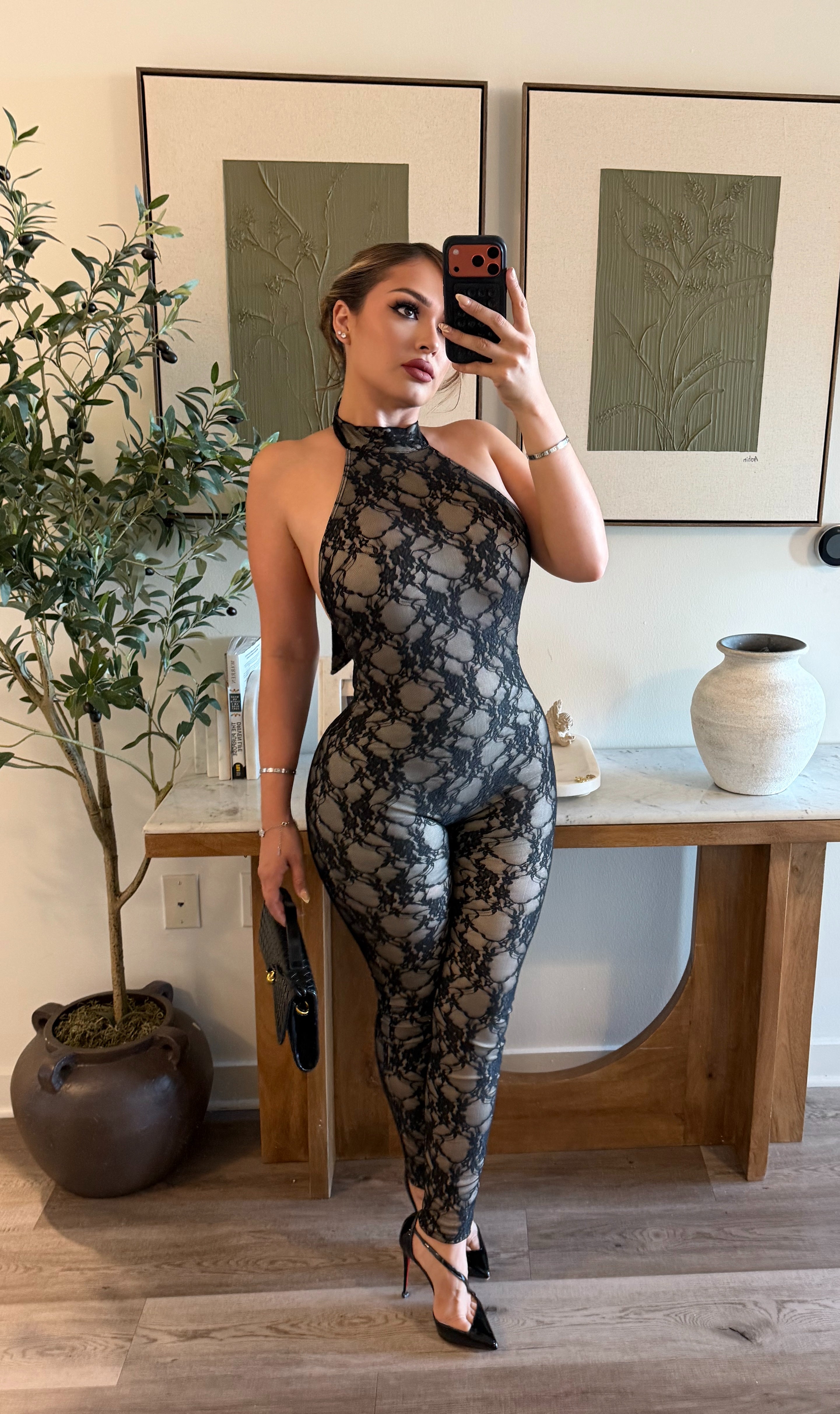 Beautyley LACE BLK JUMPSUIT