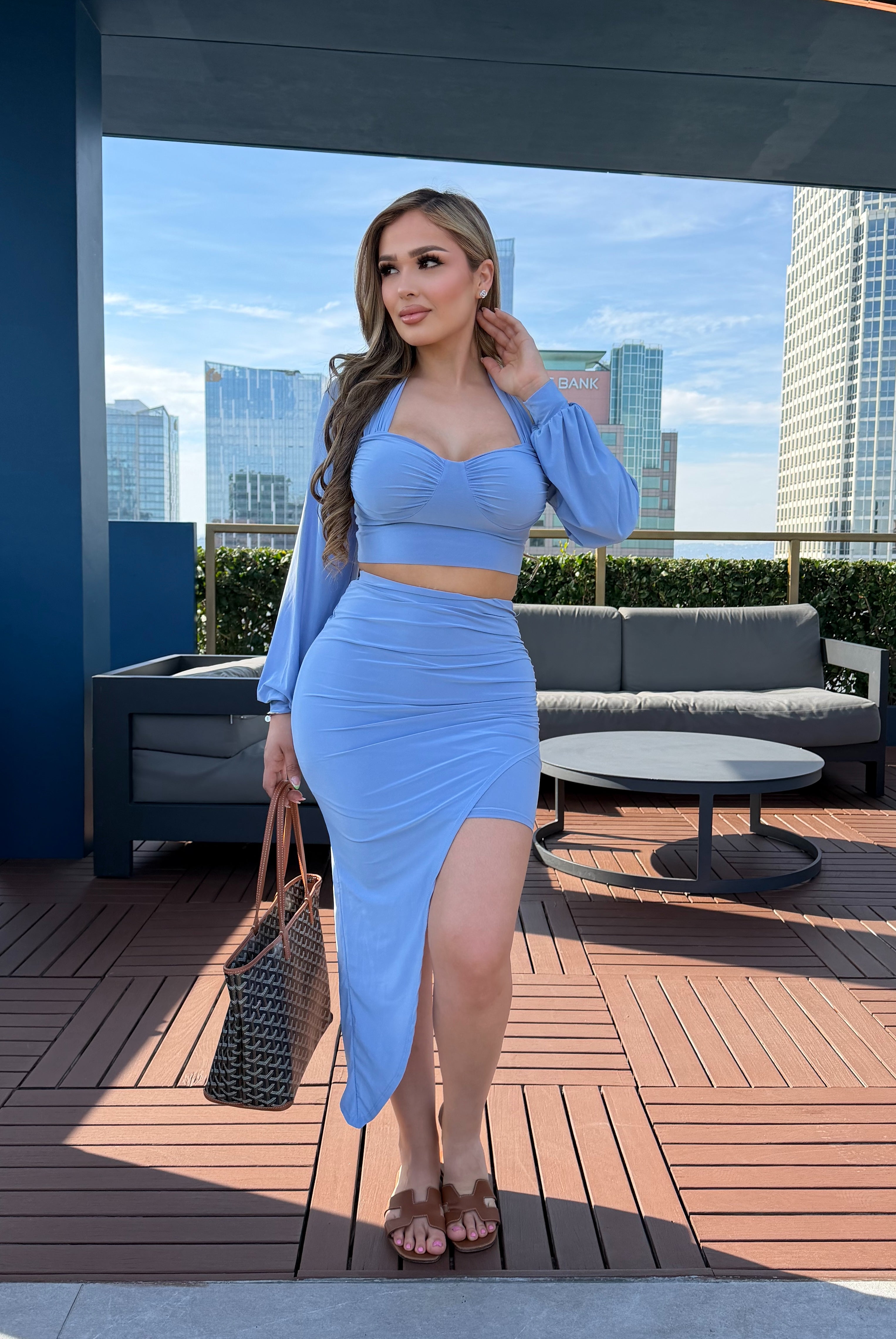 Nelly Babyblue Two Piece Set