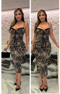 Zebra Mesh midi Dress