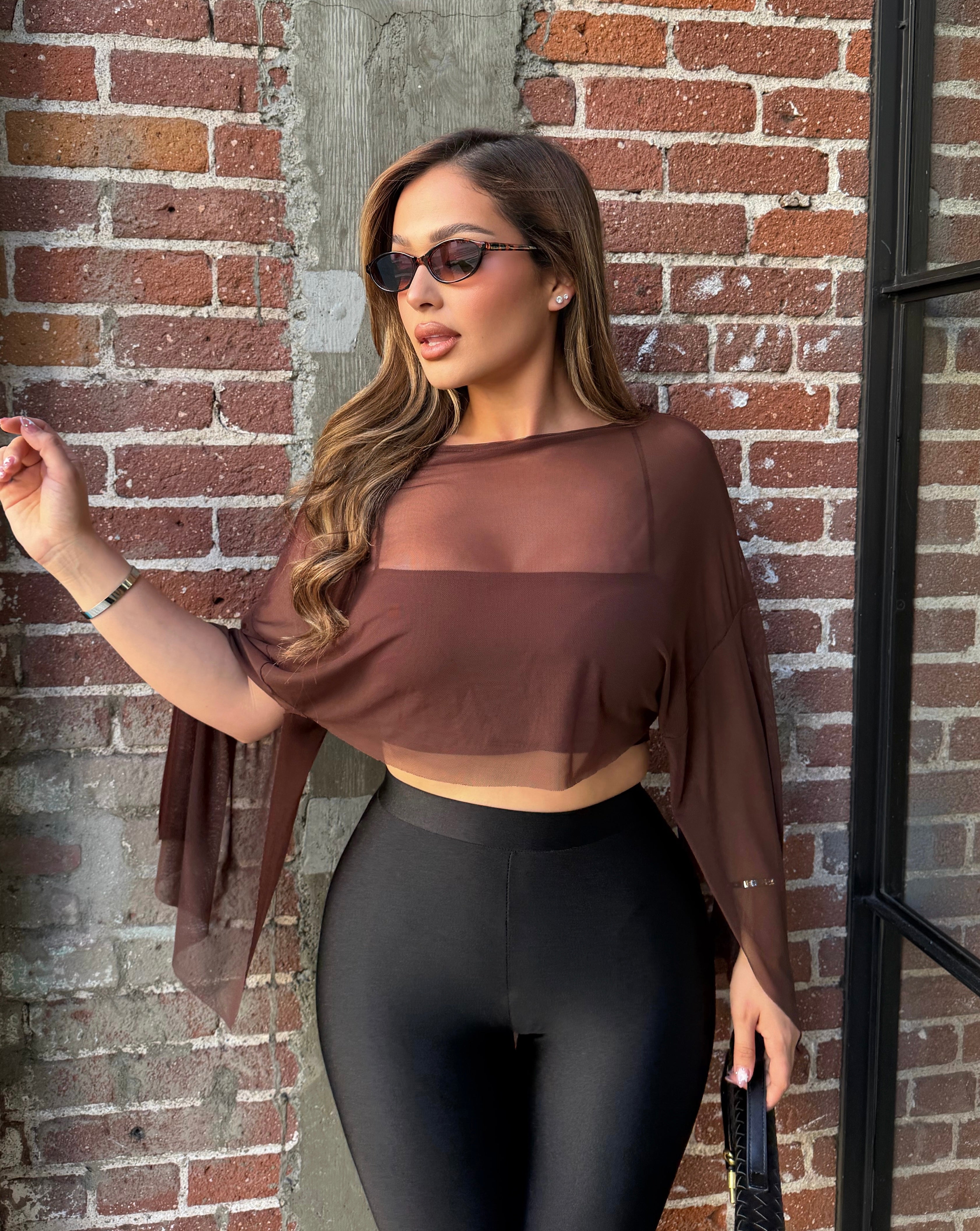 YESI brown cape TOP