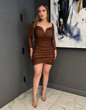 Load image into Gallery viewer, CHOCOLATE 🍫 MESH DOUBLE LAYER DRESS
