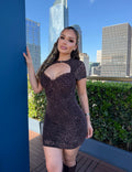 Leona brown Mini Dress