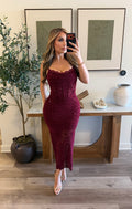 Christine burgandy Dress