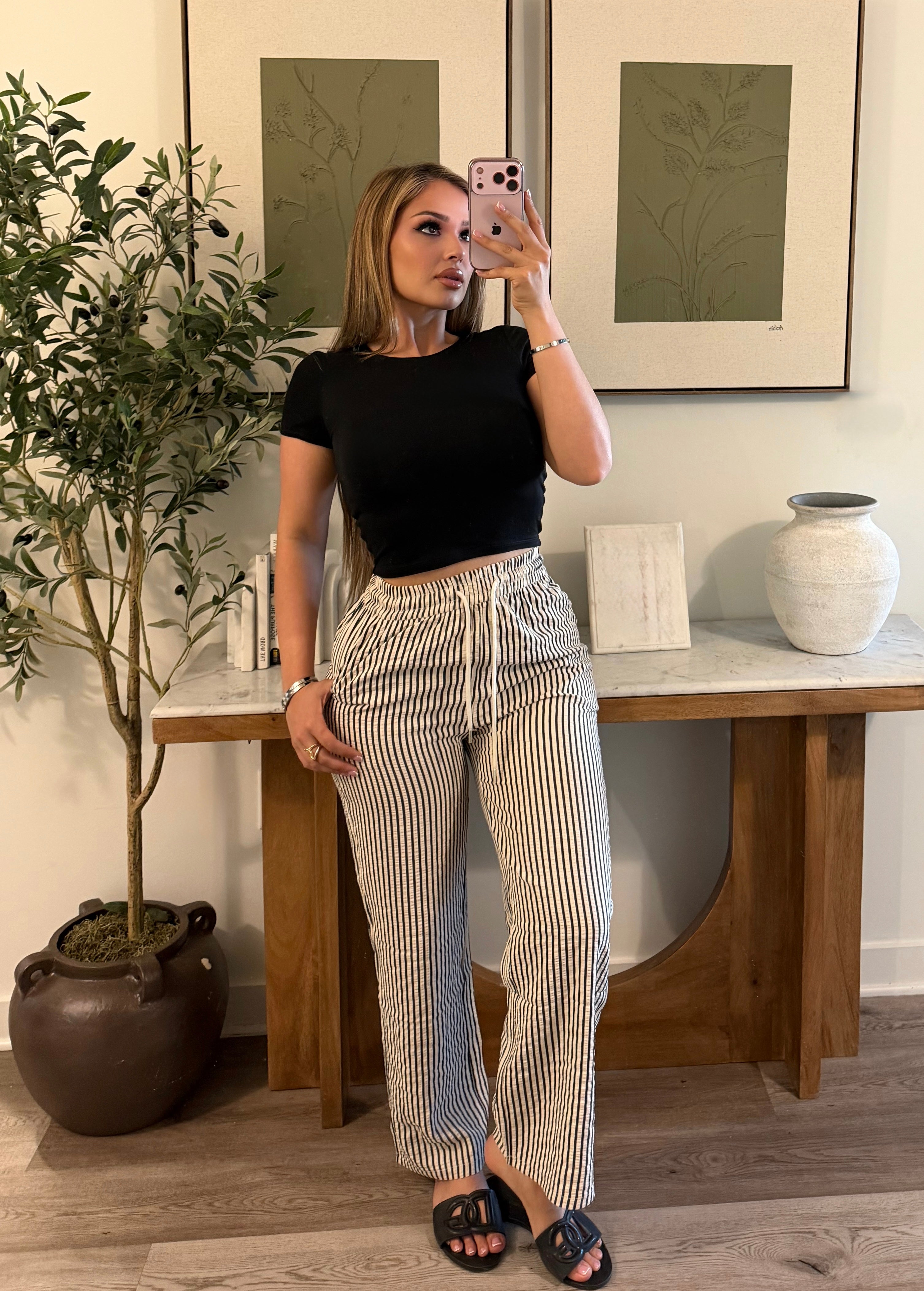 Casual Sunday Pants blk stripe